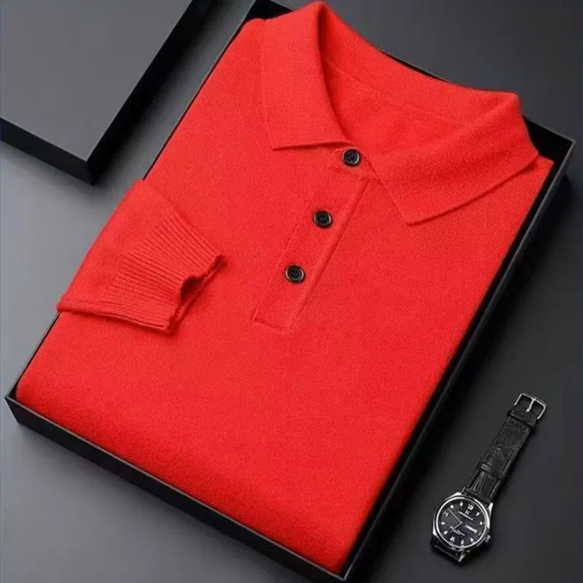 The Pembroke Men’s Luxury Pure Wool Cashmere Polo Jumper