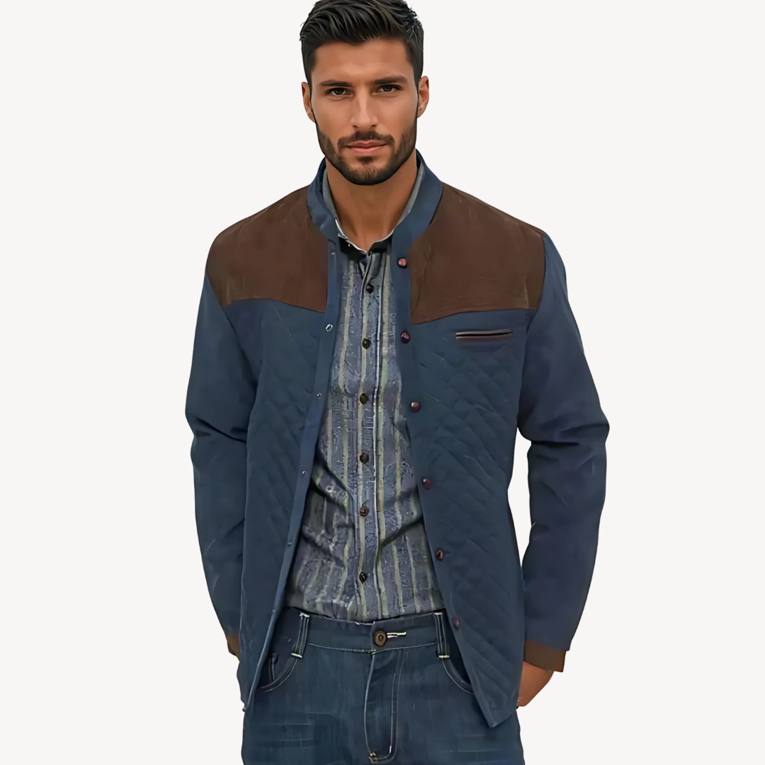 Men’s Quilted Jacket with Button Closure
