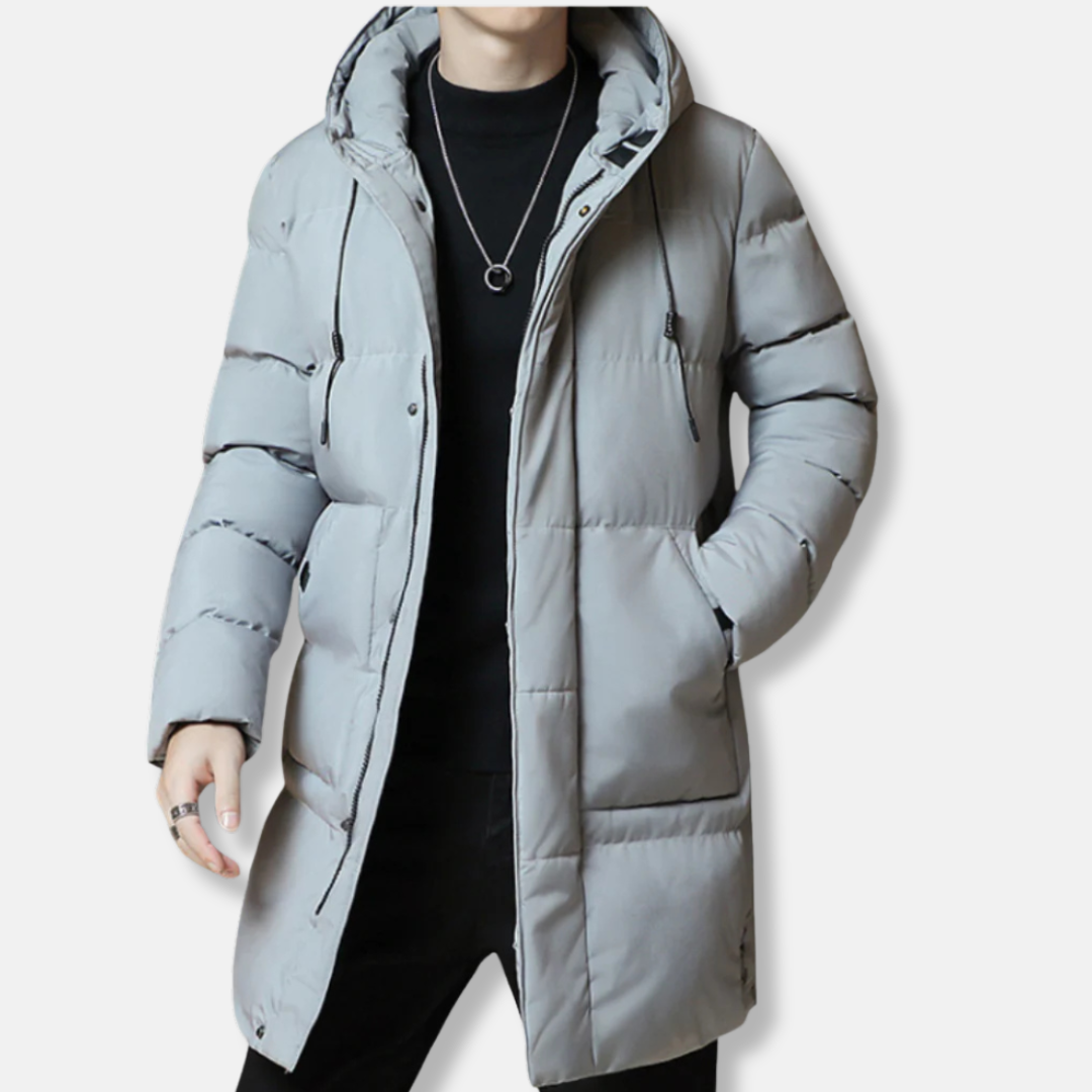 Men’s Mid Length Quilted Hooded Puffer Coat