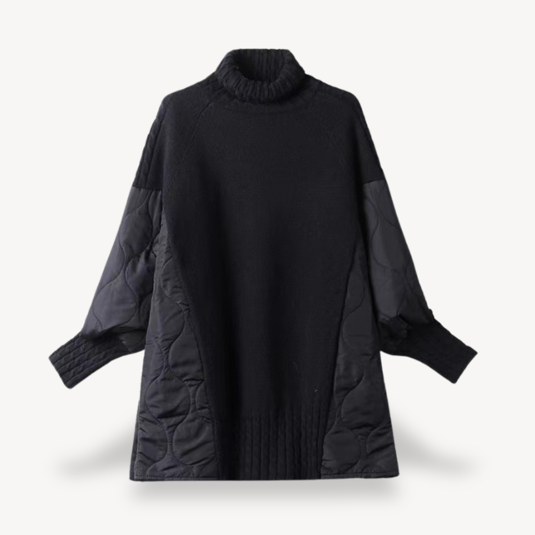 Women’s Knitted Quilted Turtleneck Pullover