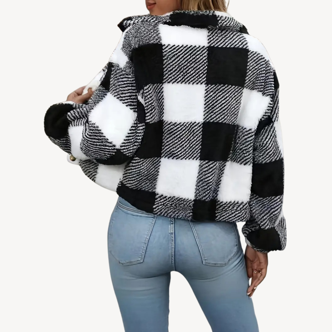 Women's Plaid Sherpa Jacket