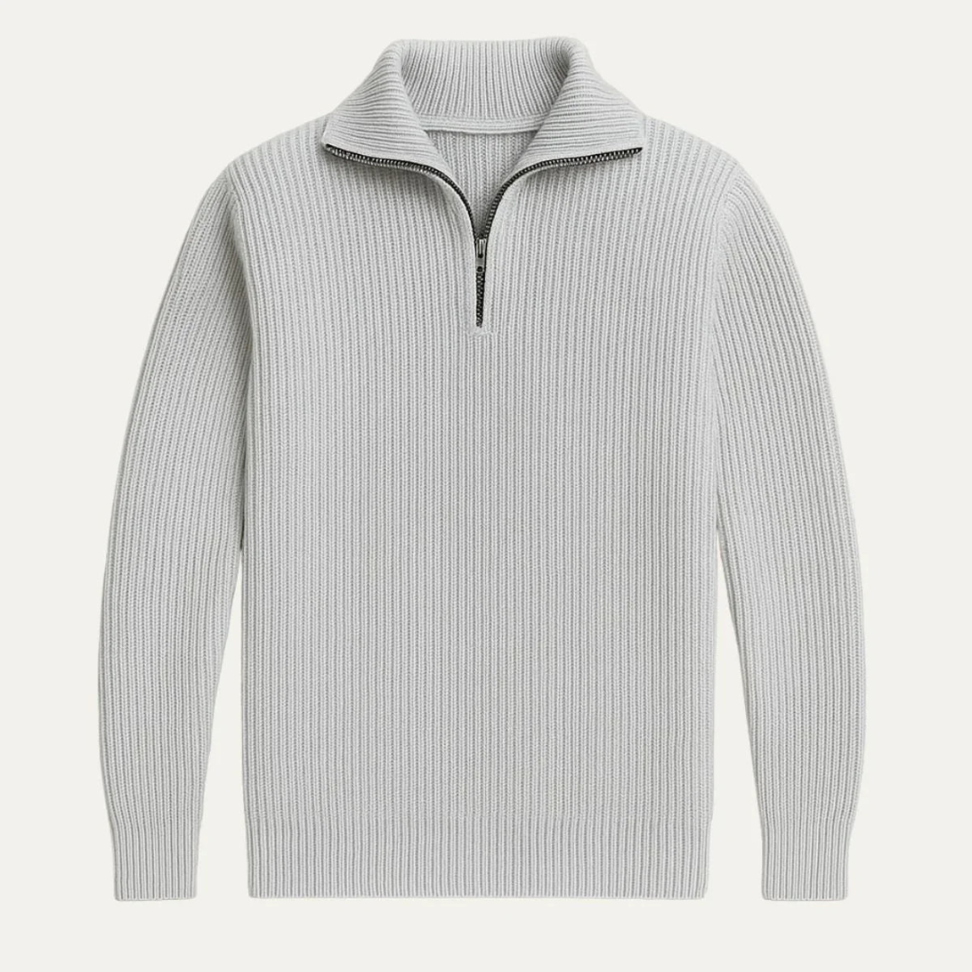 Men’s Wide Rib Quarter Zip Knit Sweater