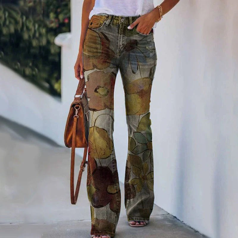 Fashionable Floral Wide Leg Pants for Women