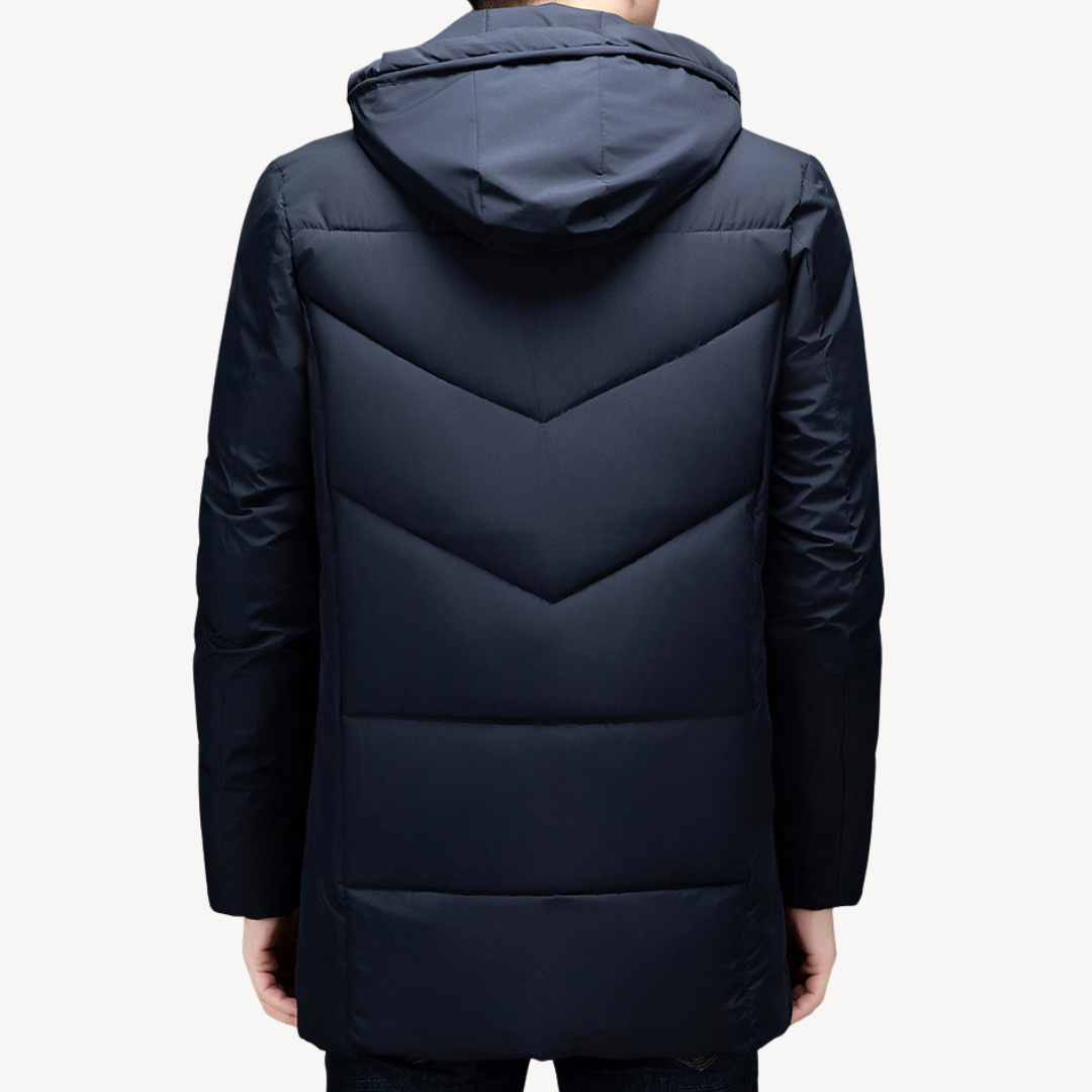 Men's Puffer Jacket with Waterproof and Hooded Winter Coat