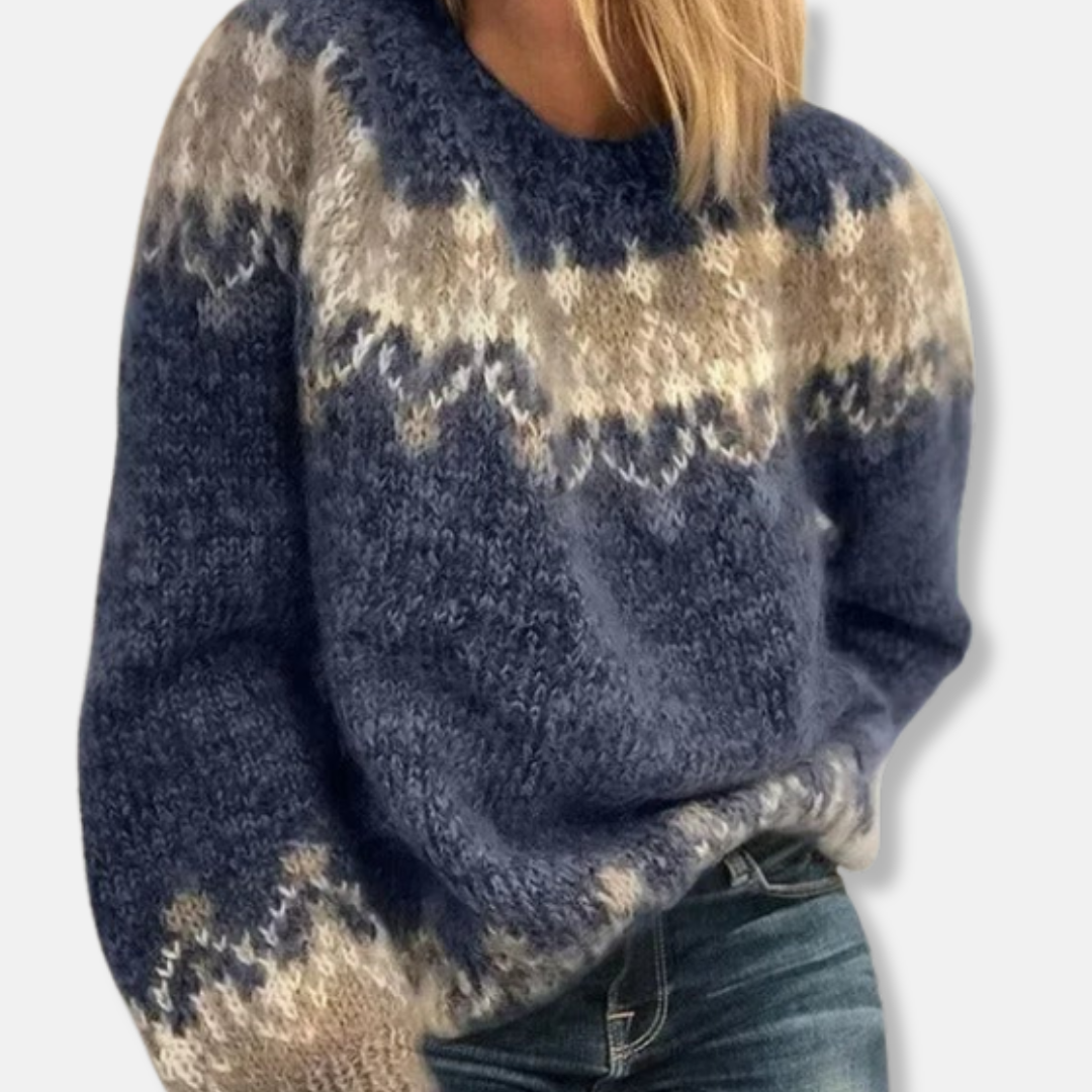 Isla Oversized Sweatshirt | Fair Isle Pattern Geometric Sweatshirt