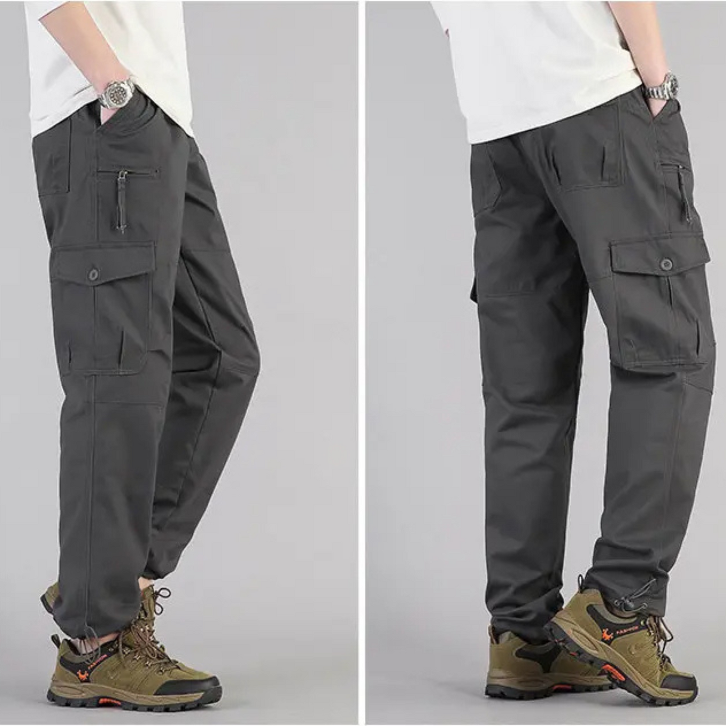 Relaxed Fit Tactical Pants with Elastic Waist