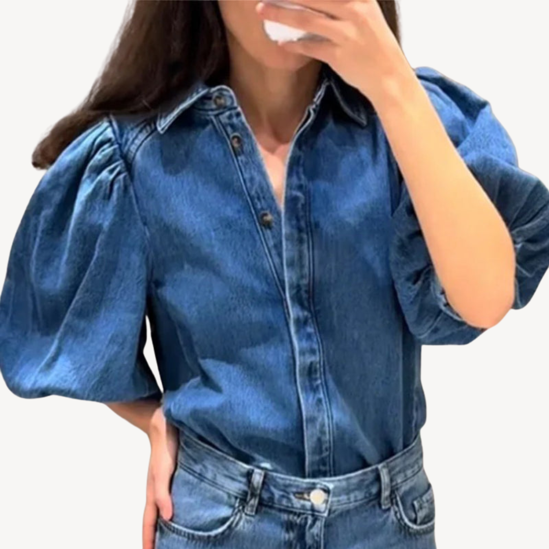 Denim Puff Sleeve Shirt