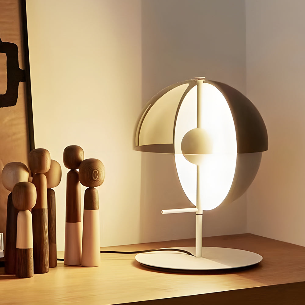Tall Glass Table Lamp with Rounded Shade - BritishElegance