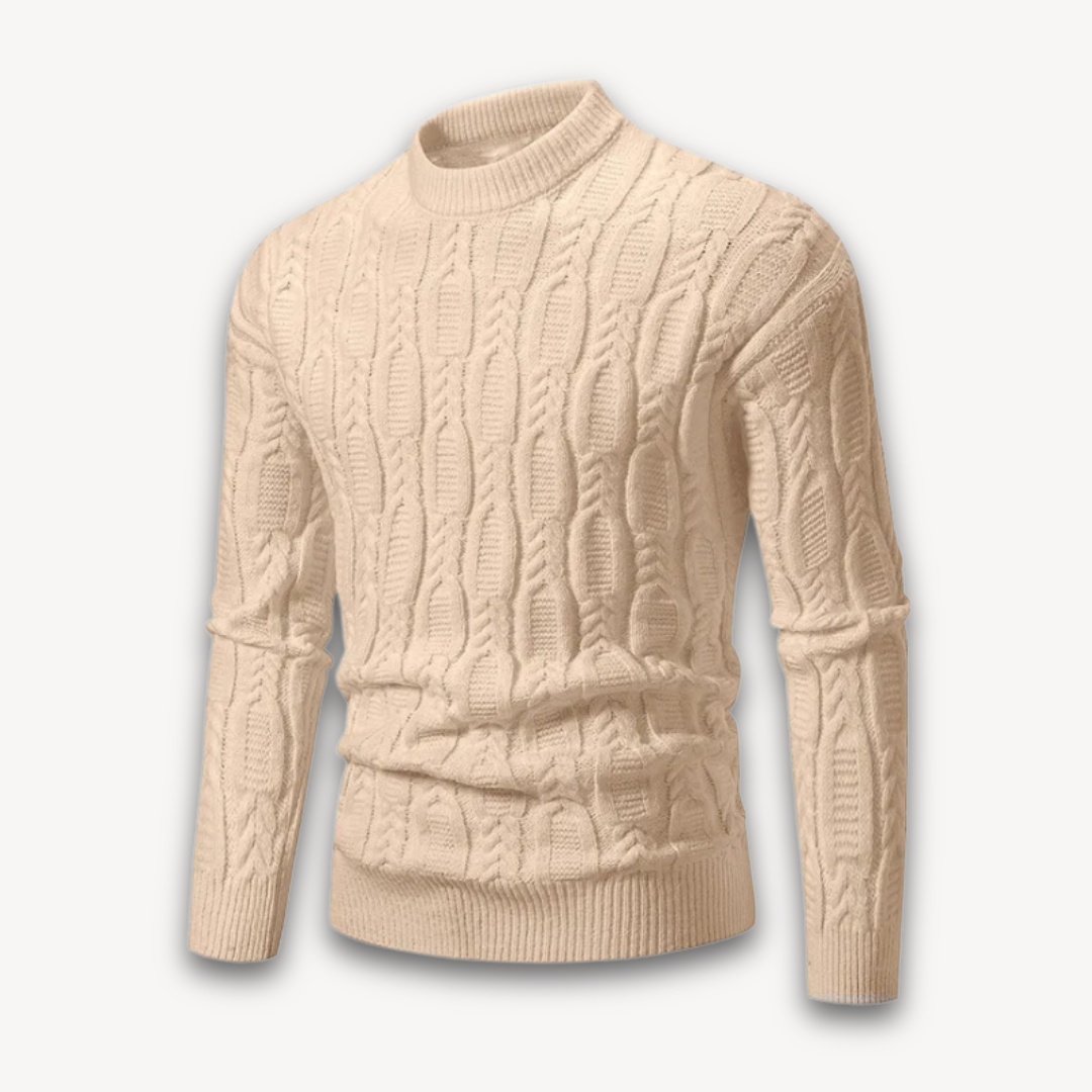 Men’s Fitted Cable Knit Pullover