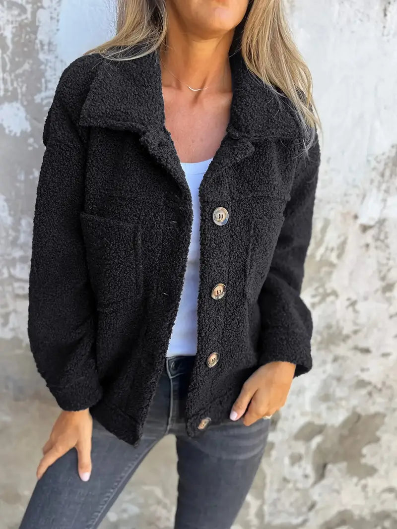 Casual Women's Loose Fit Button Down Jacket