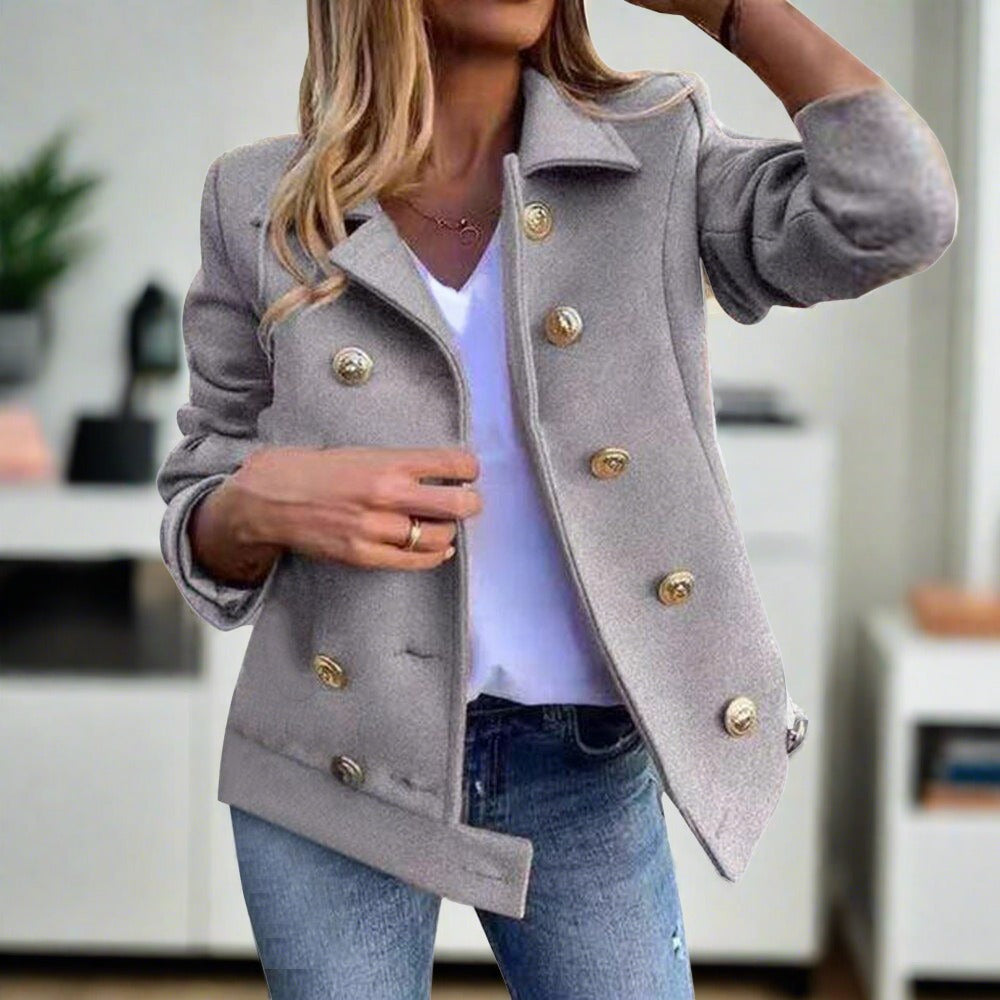Classic Fit Women's Solid Color Button Blazer