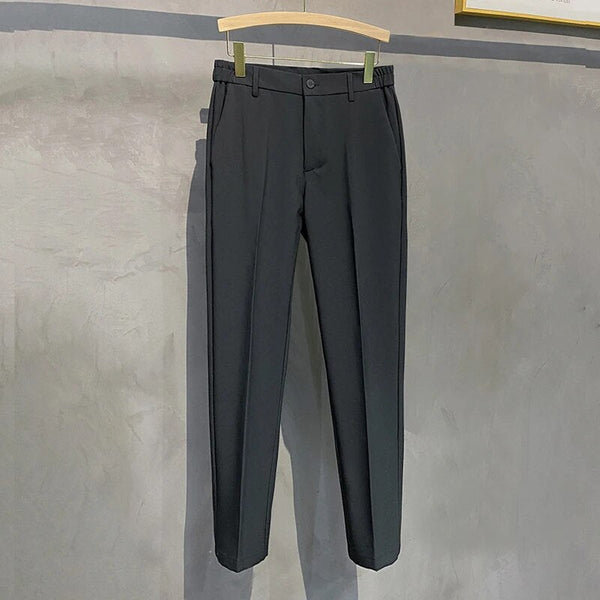 Comfortable Fit Men's Elastic Waist Smart Trousers