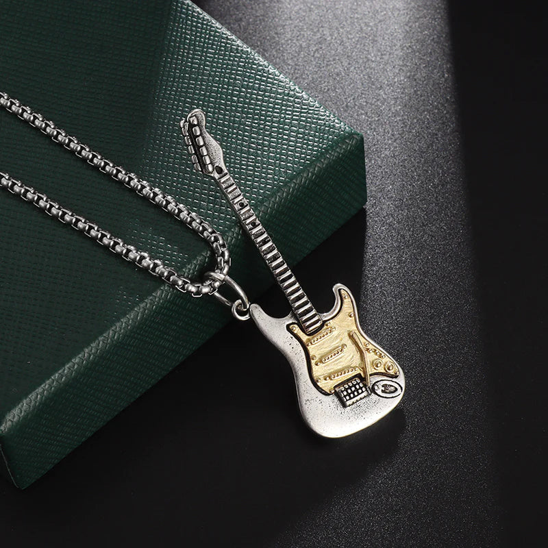 Musical Guitar Shape Pendant Necklace - BritishElegance