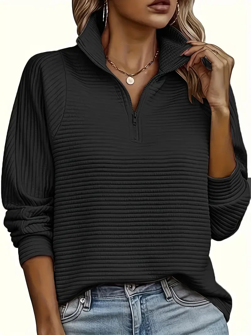 Soft Women's Quarter Zip Knit Sweater