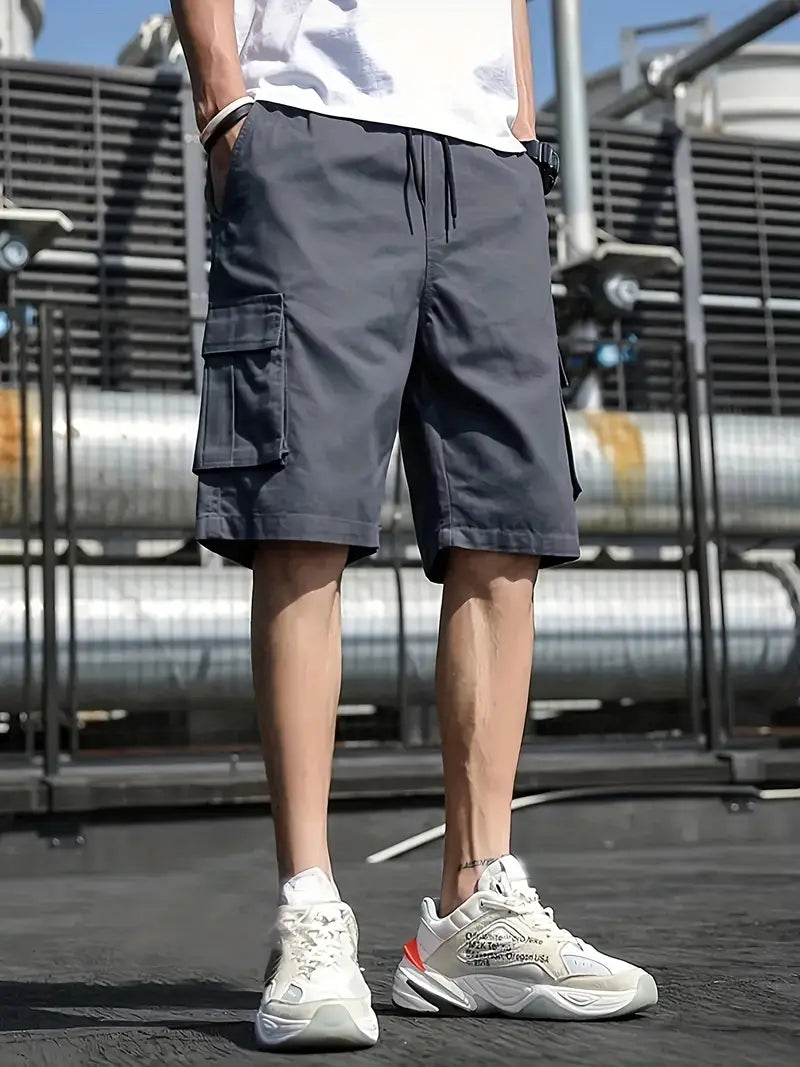 Logan Cargo Shorts: Drawstring Waist & Multiple Pockets
