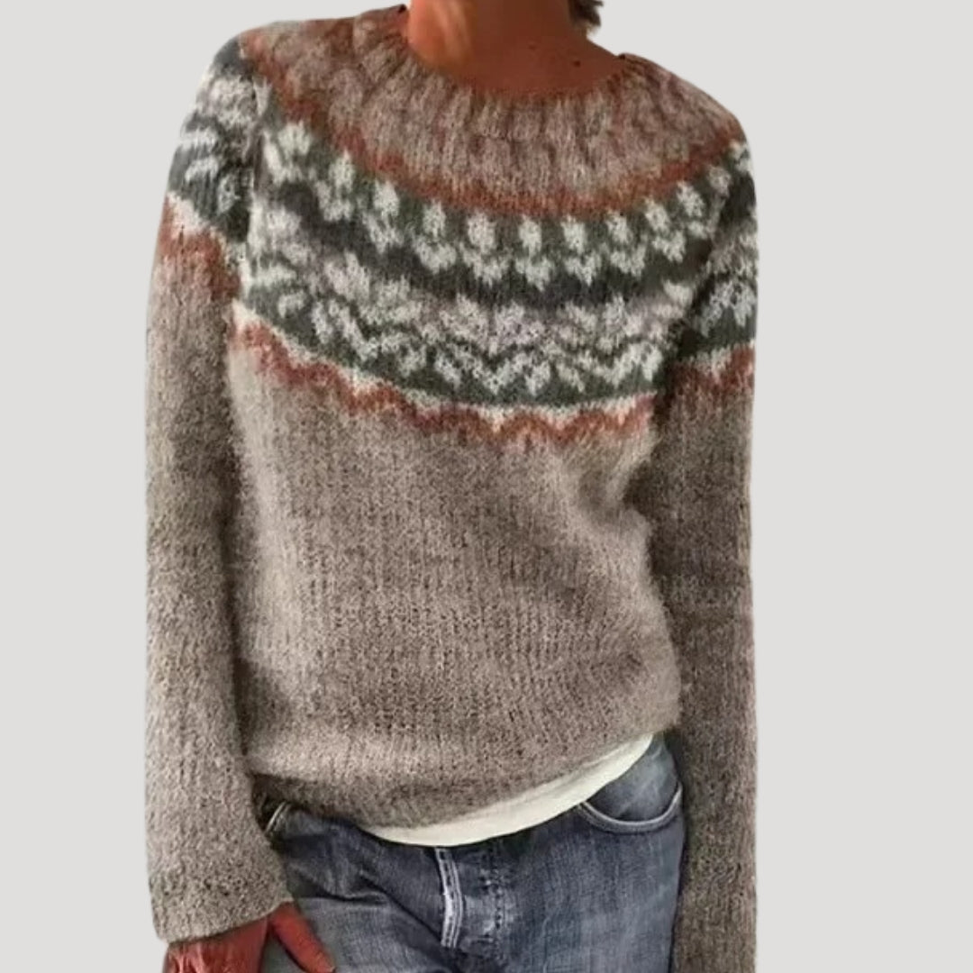 Warm Crew Neck Winter Sweater for Women