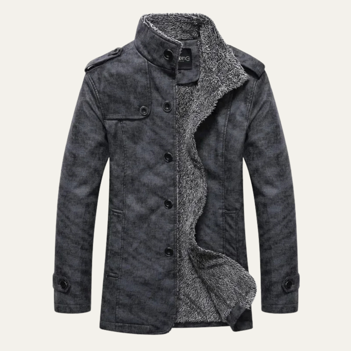 The Edinburgh Men’s Leather Warm Fleece Lined Winter Jacket – Warm Fleece-Lined Khaki Coat