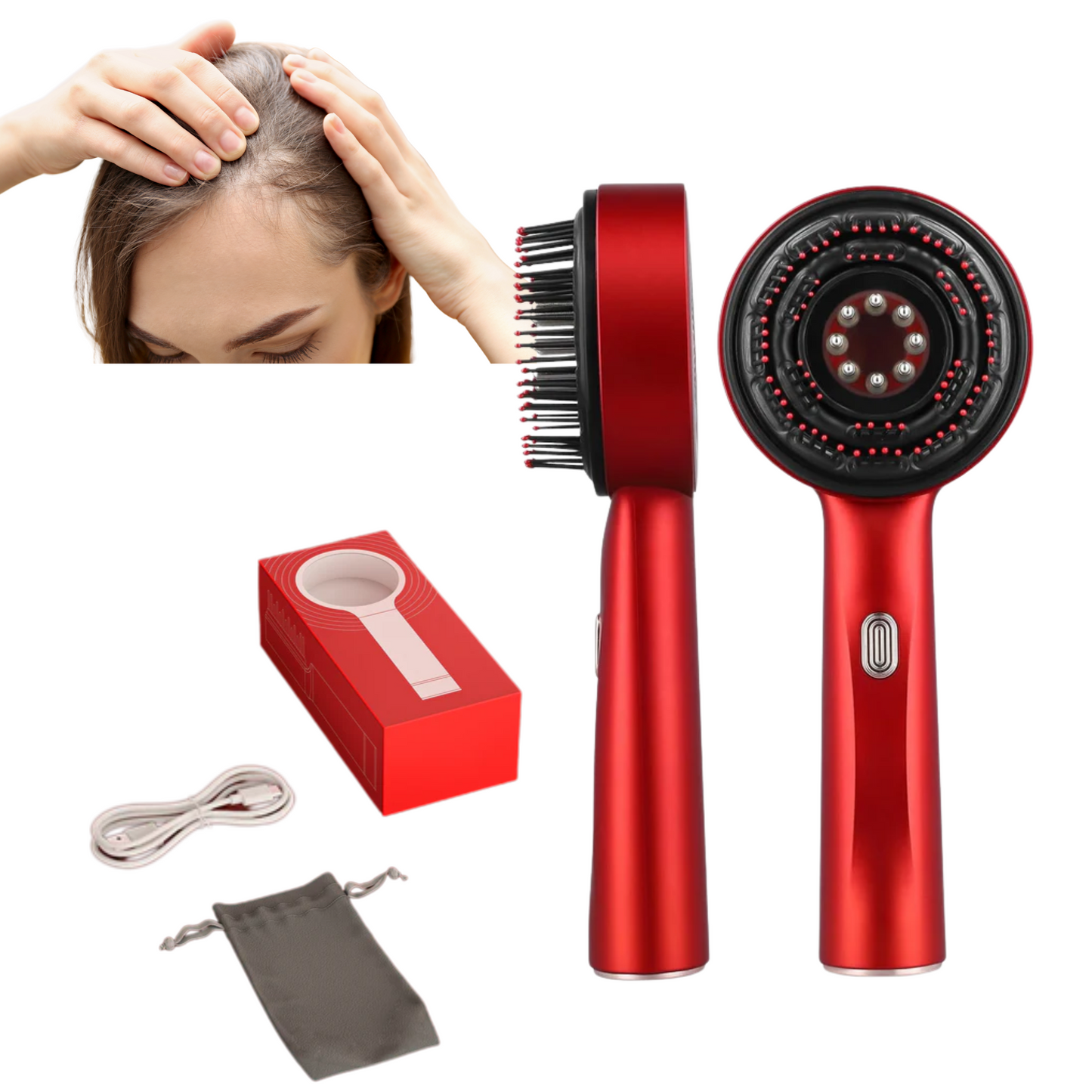 Portable Wireless Scalp Massager For Hair Regrowth Therapy