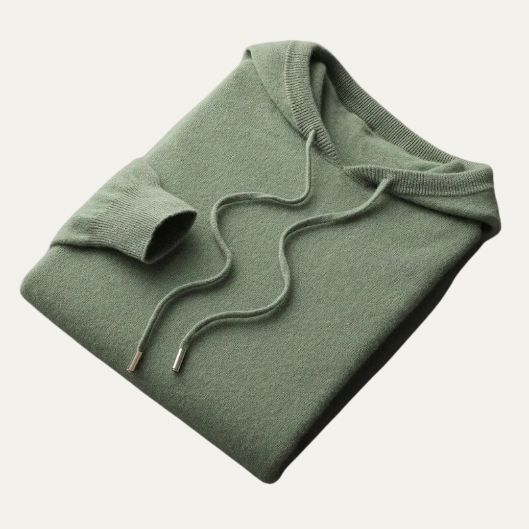 Men’s Fine-Knit Pullover Hooded Sweater