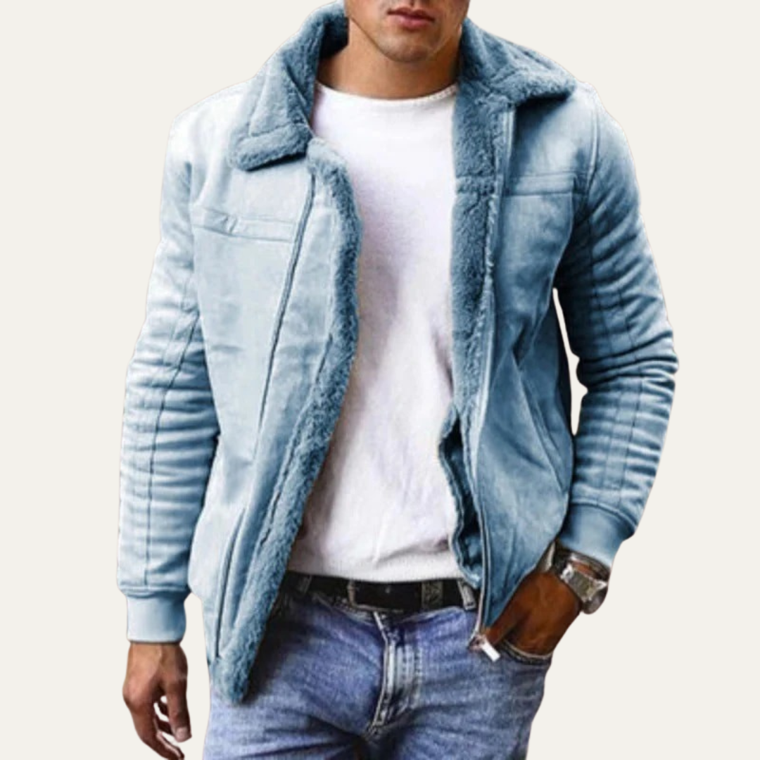 Men’s Shearling Lined Suede Bomber Jacket