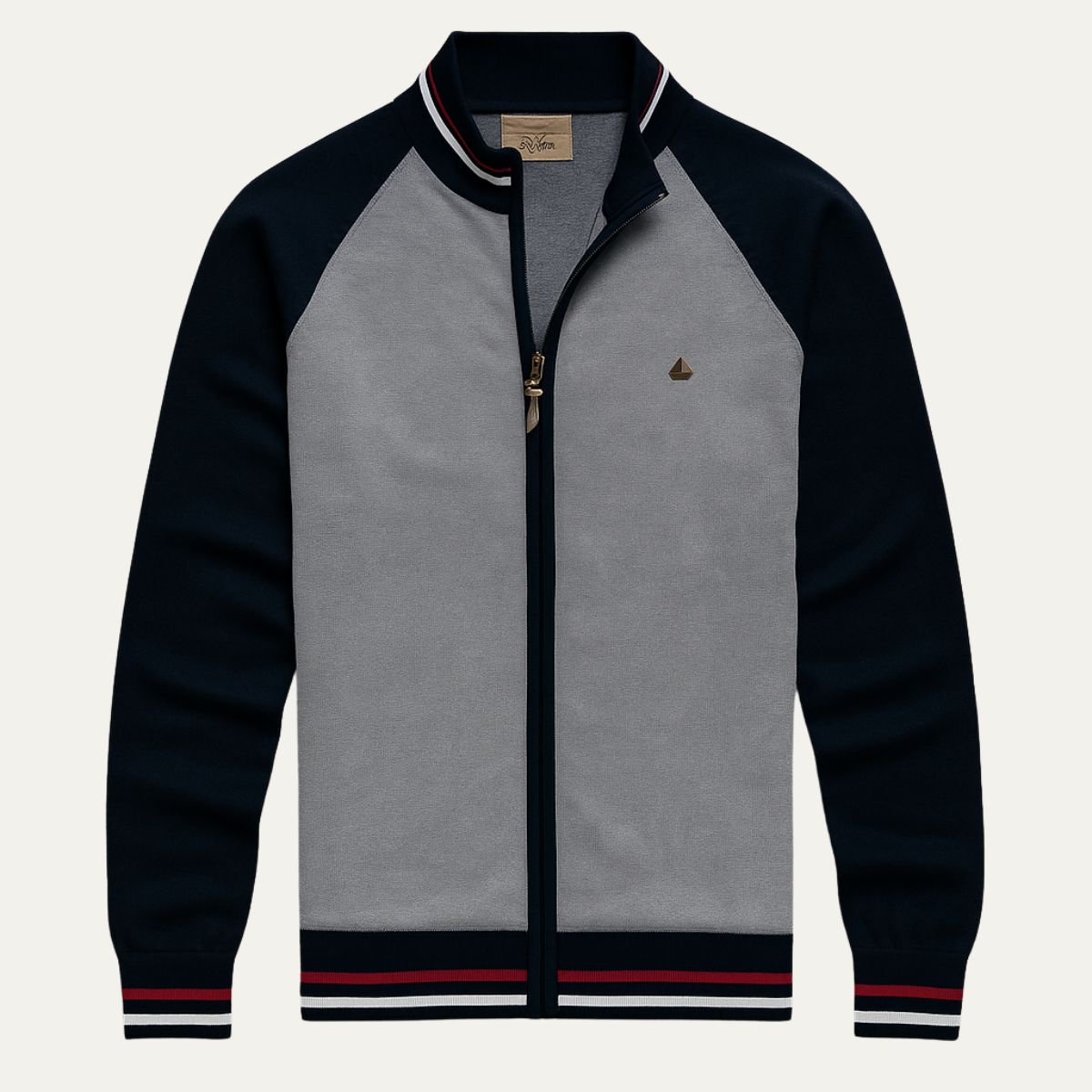Men’s Color Block Raglan Sleeve Full Zip Jacket