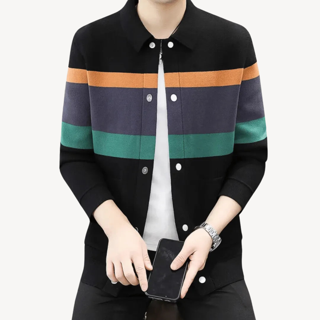 Striped Wool Cardigan for Men