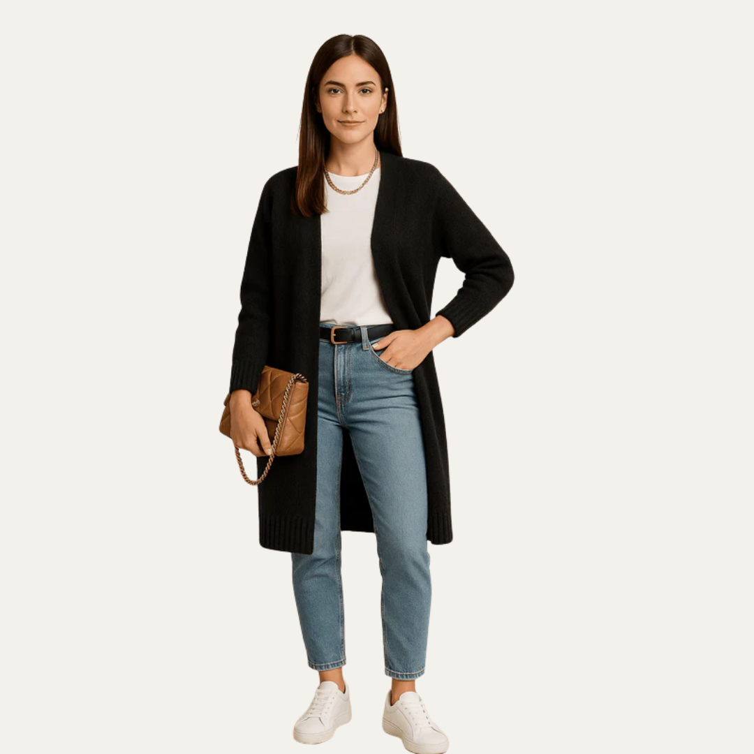 Women’s Fuzzy Longline Open Cardigan