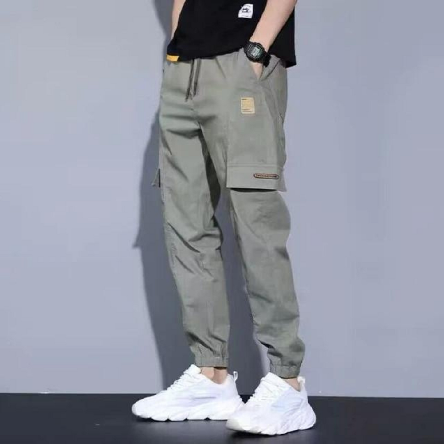 Comfortable Elastic Waist Casual Cargo Pants for Men