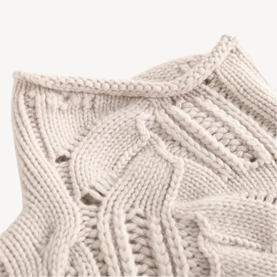 Ribbed Knit Turtleneck Sweater for Women