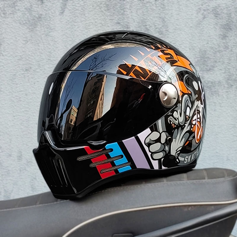 Black Full Face Motorcycle Helmet DOT ECE Certified