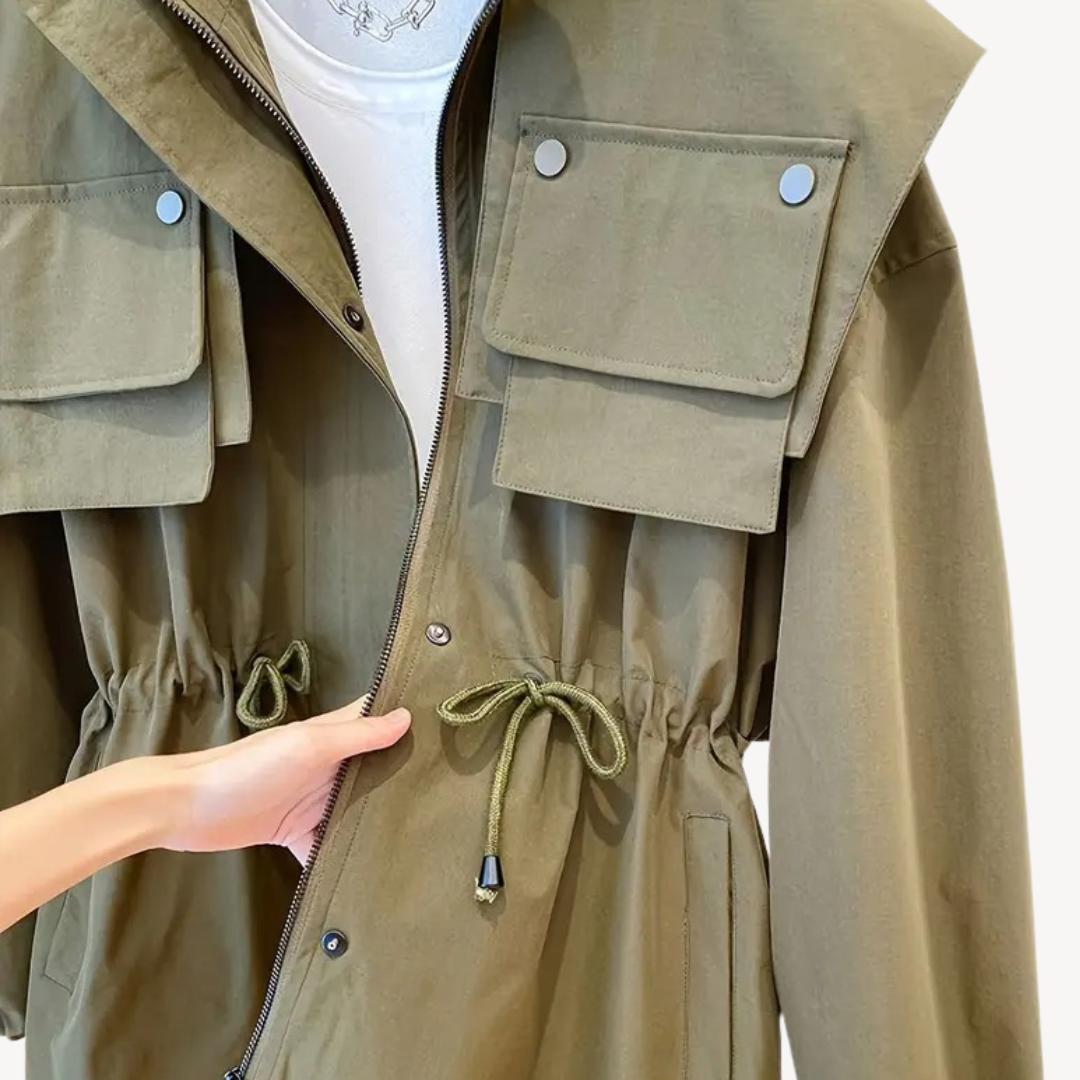 Casual Utility Jacket with Pockets for Women