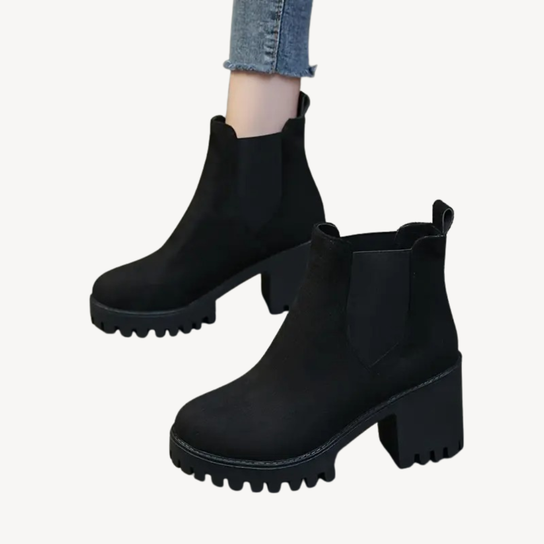 Orthopedic Chunky Heeled Ankle Boots