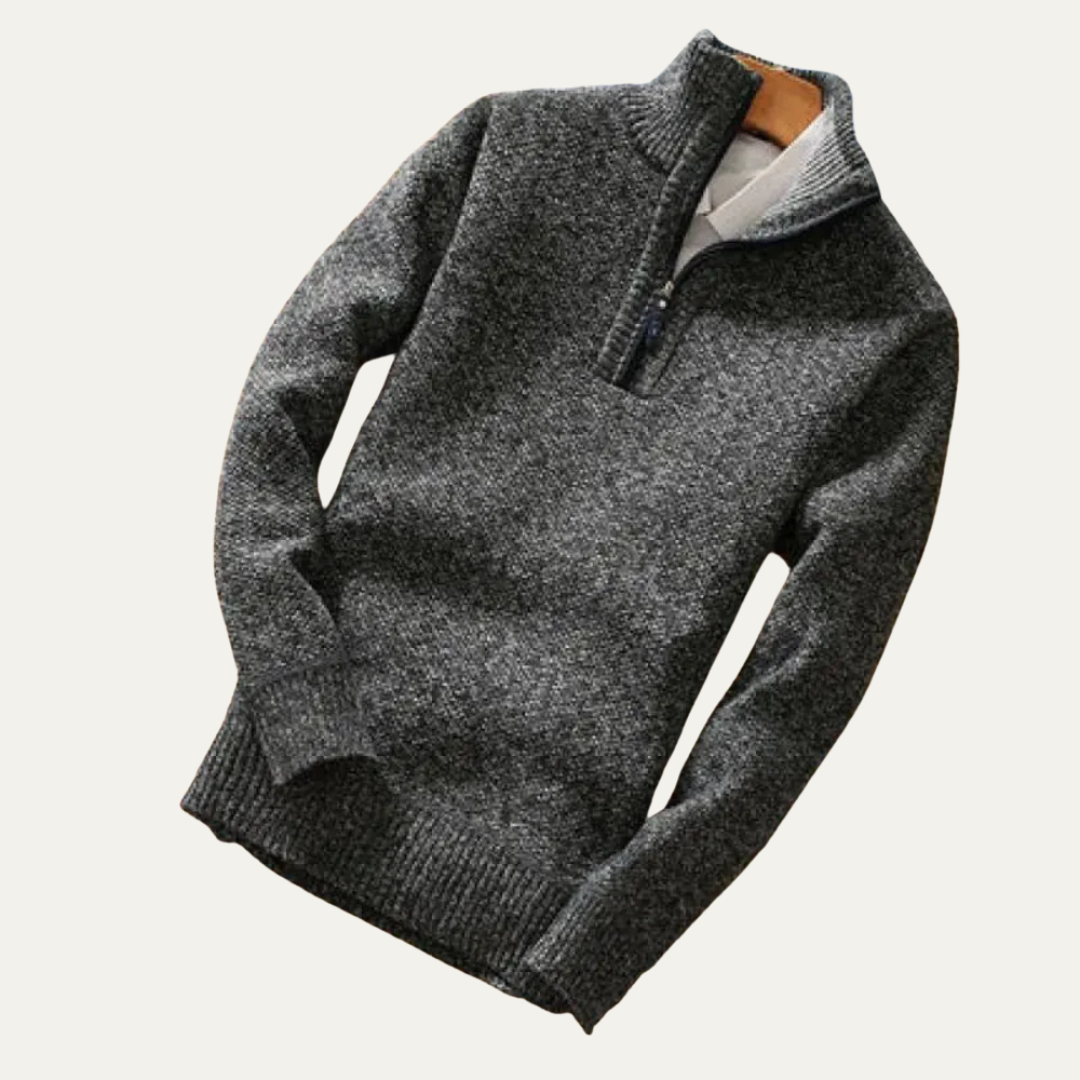 Men’s Refined Mock Neck Quarter Zip Sweater