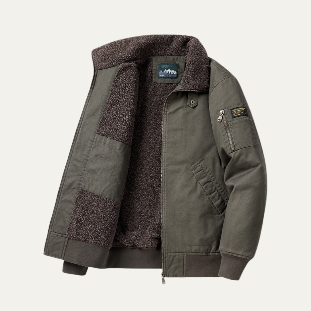 Men’s Fleece Lined Aviator Bomber Jacket