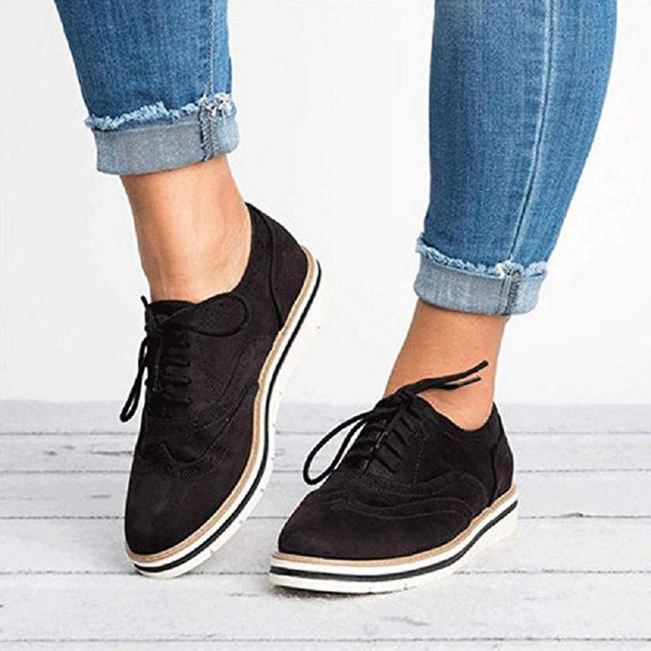 Women's Comfortable Pink Suede Oxfords