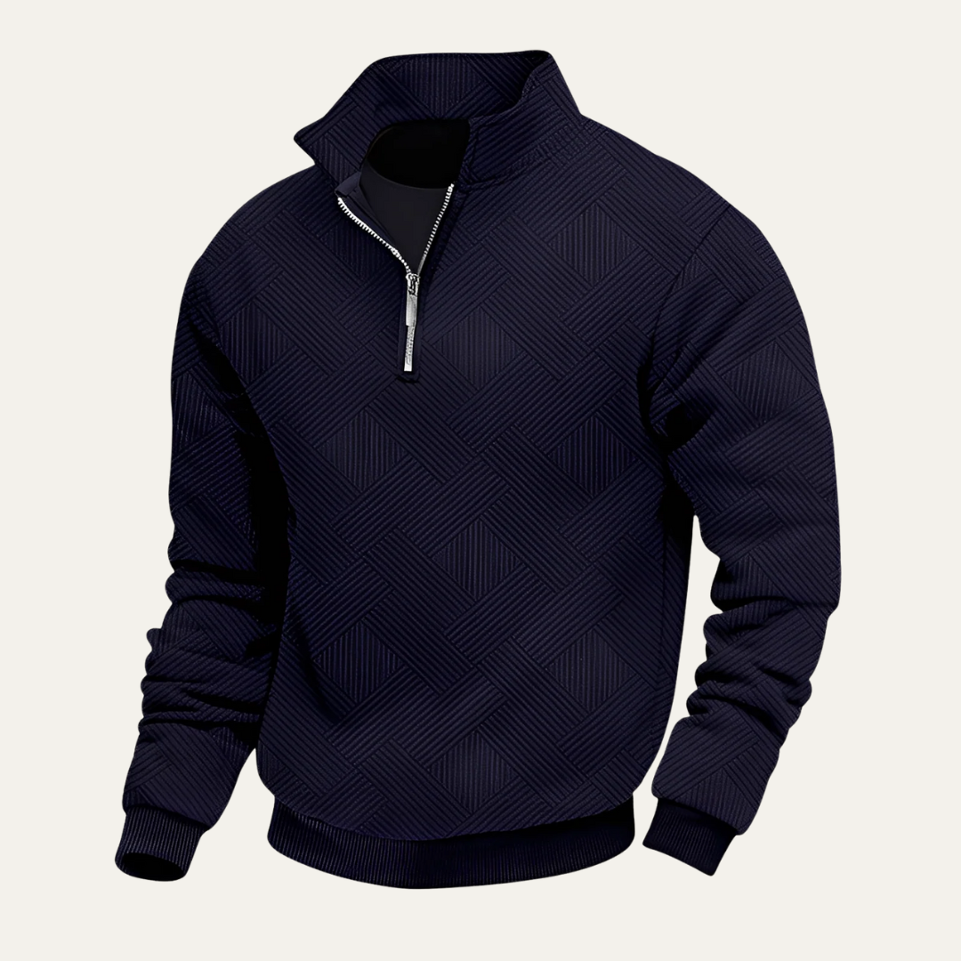 Men’s Geometric Textured Quarter Zip Pullover
