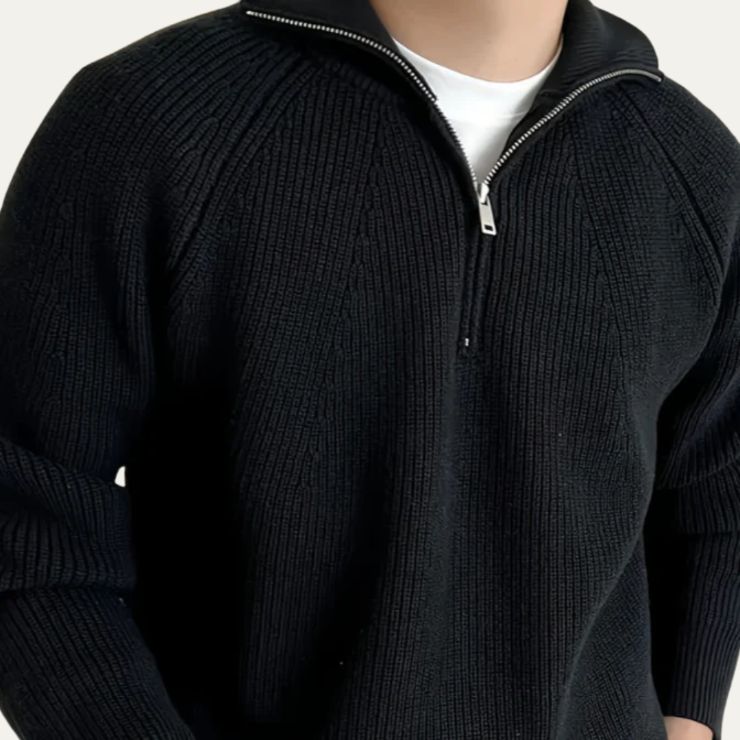 Men’s Classic Style Heavy Knit Quarter Zip