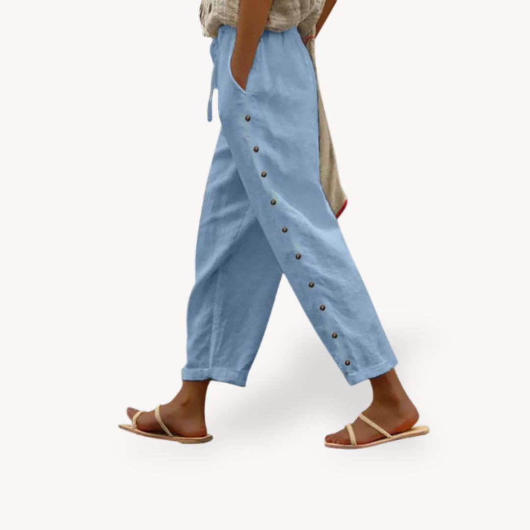 Women's Casual Button-Detail Trousers