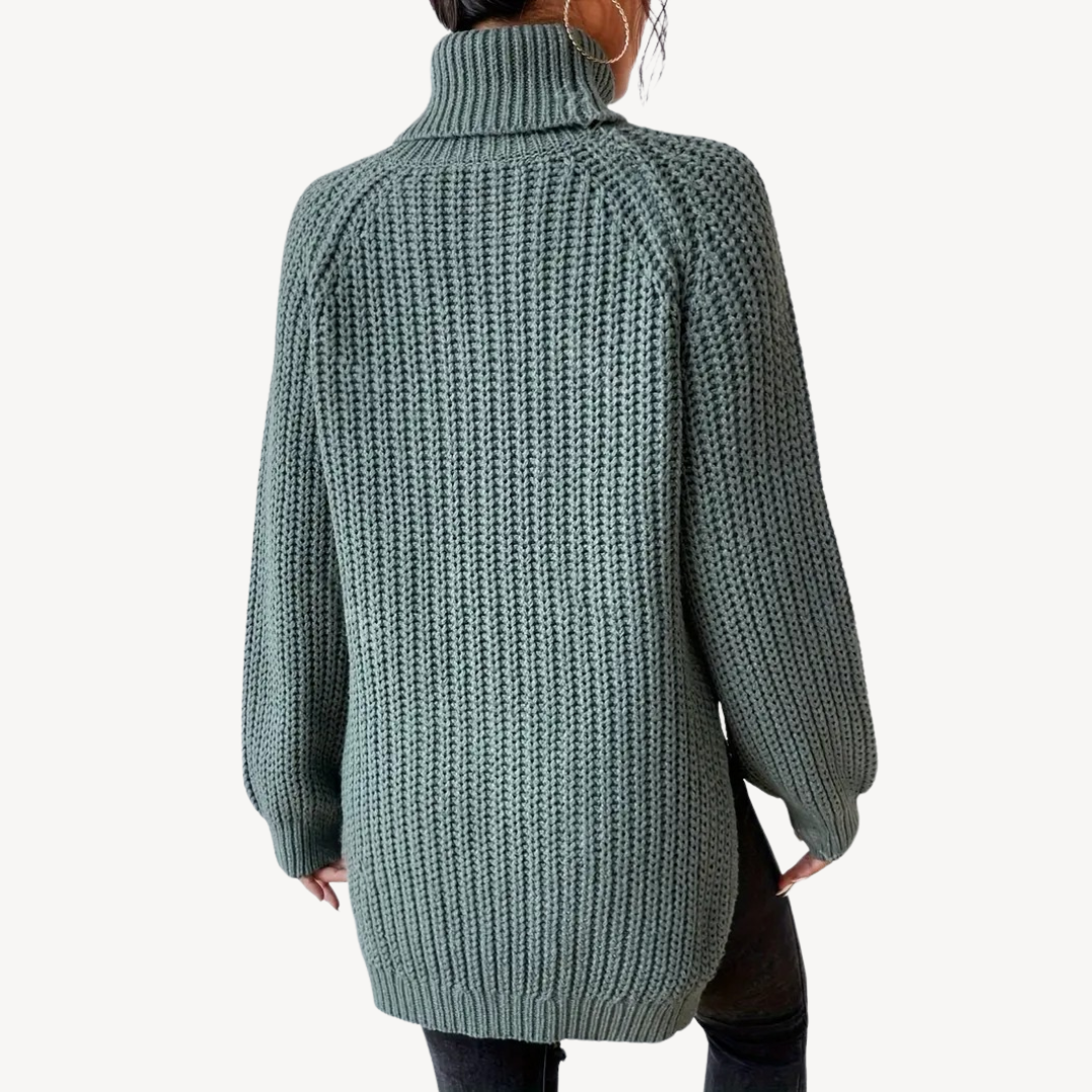 Chunky Knit Turtleneck Sweater for Women