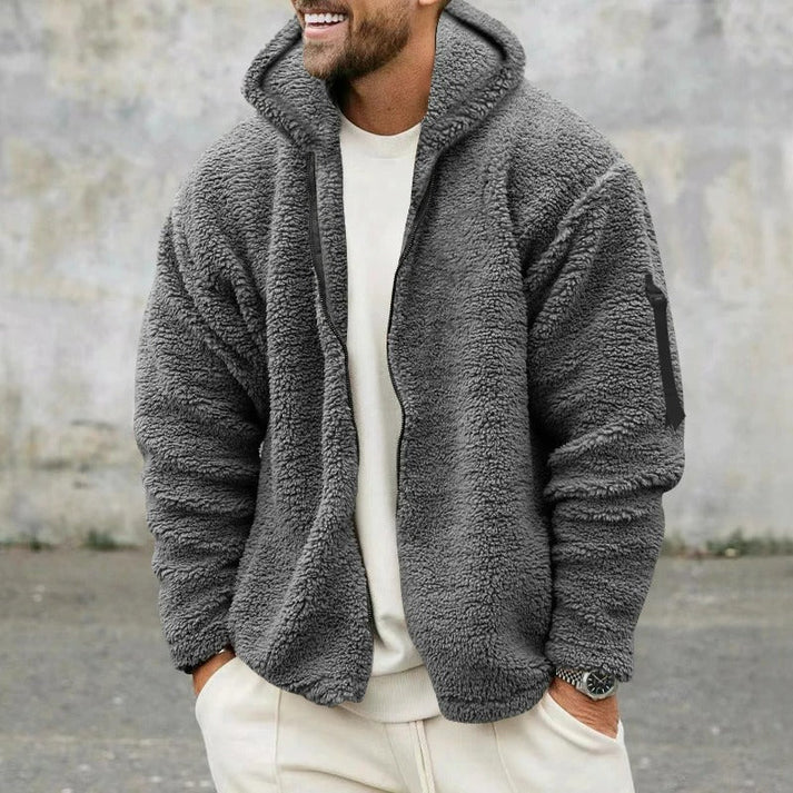 Men's hooded zip-up jackets in a retro style