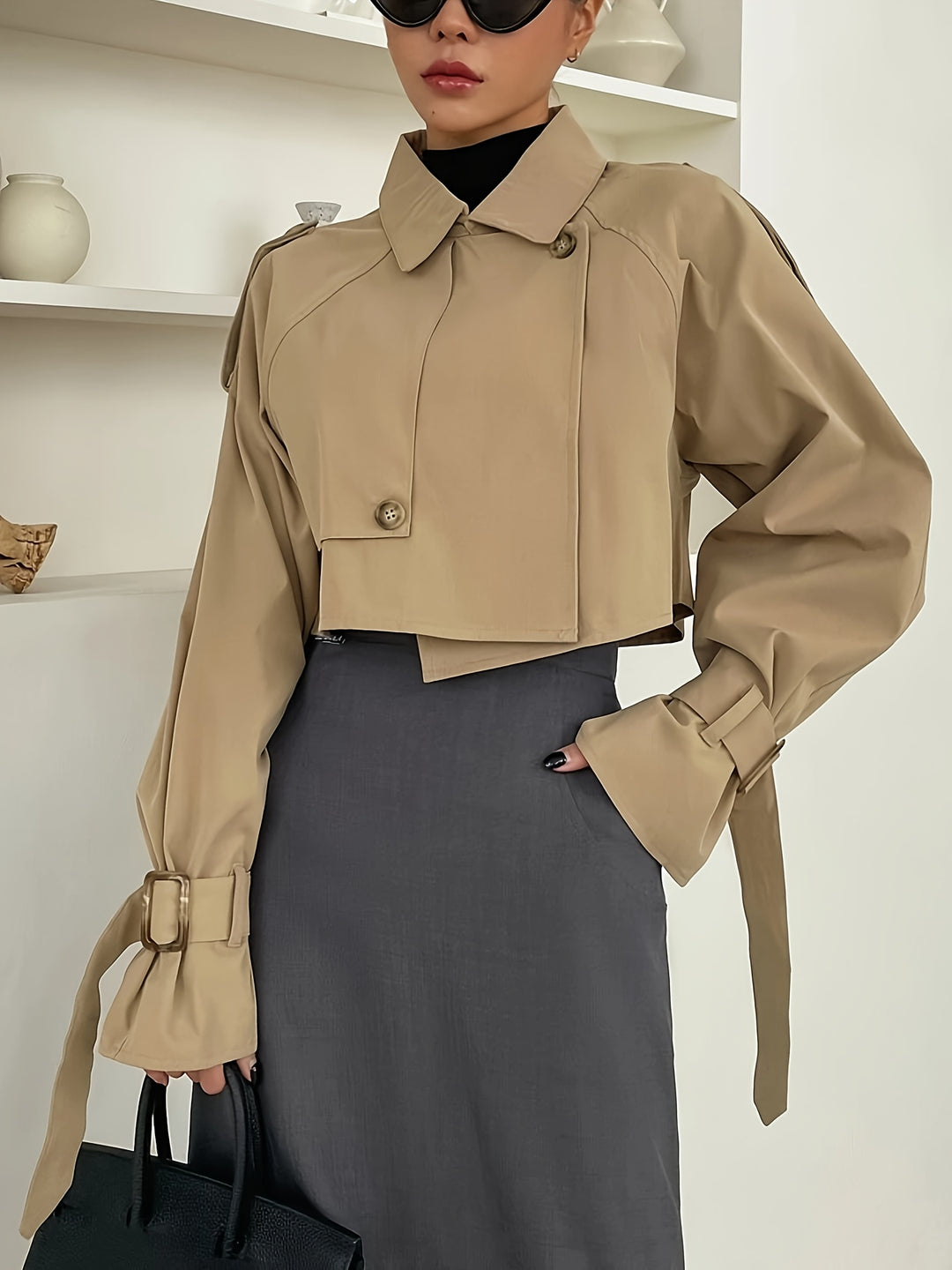 Classic Ladies' Beige Waterproof Trench Coat - BritishElegance