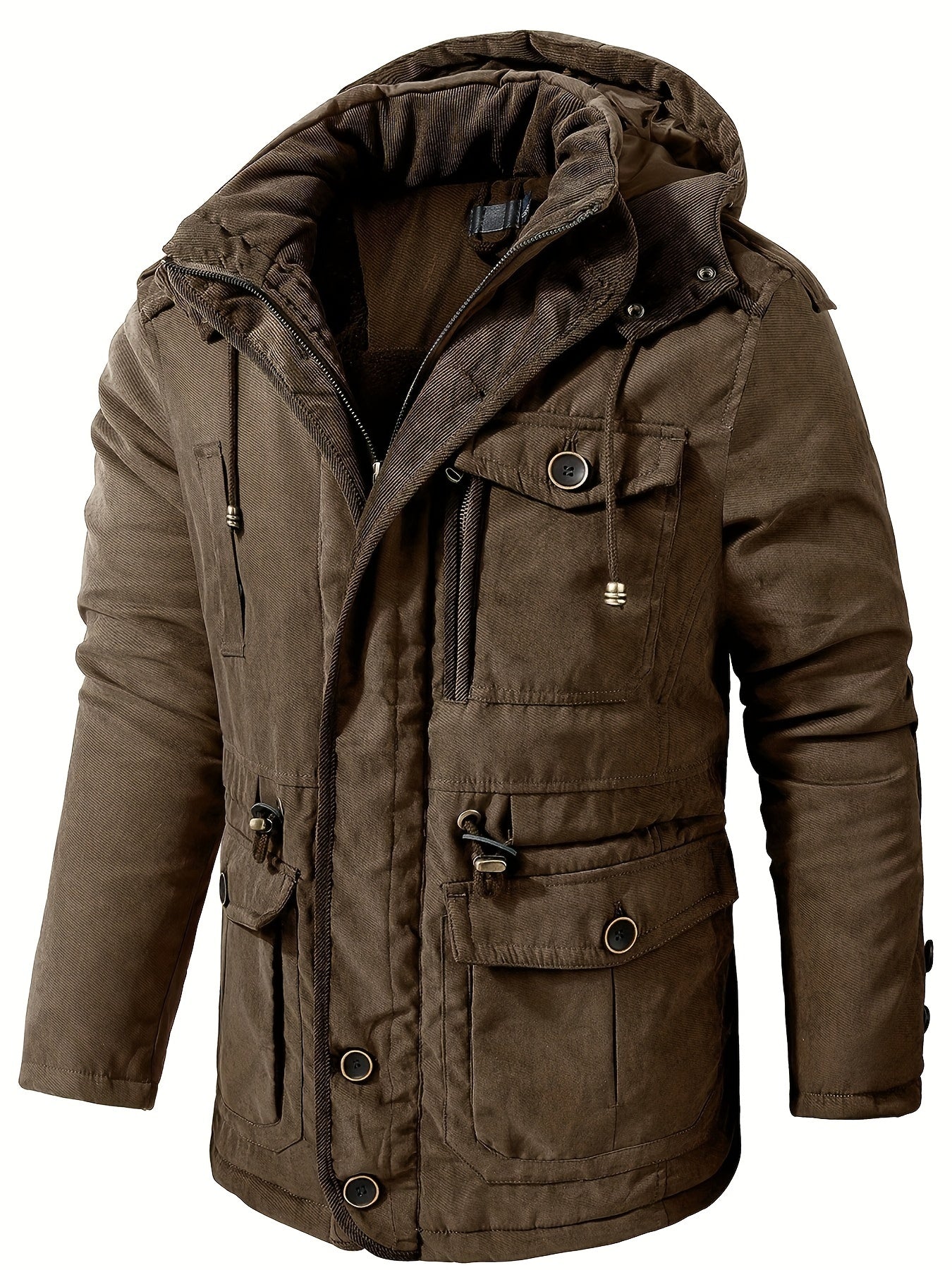Warm Mens Waterproof Hooded Parka Jacket