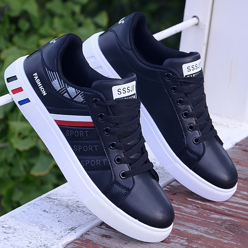 Casual Lightweight Mens Sneakers With Colorful Stripe Pattern