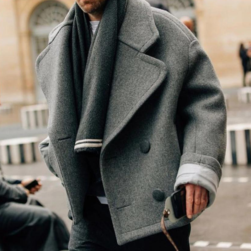 Classic Mens Wool Overcoat Relaxed Fit