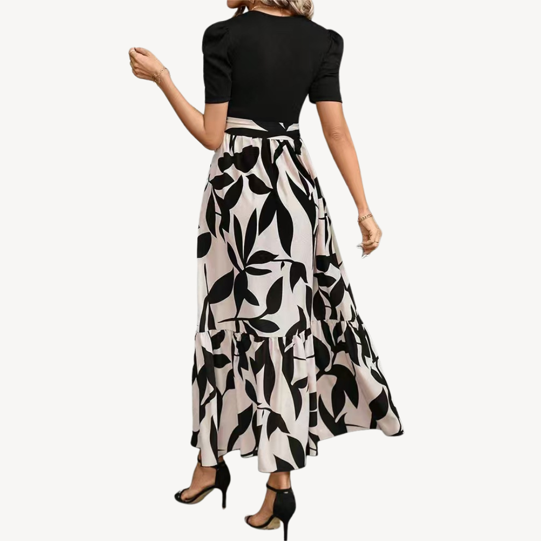 Women’s Casual Maxi Dress Short Sleeve Belted