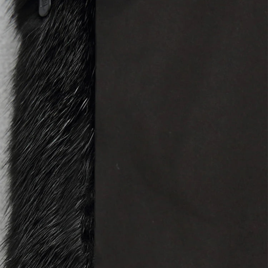 Women's Black Faux Fur Hooded Winter Coat Long Sleeve
