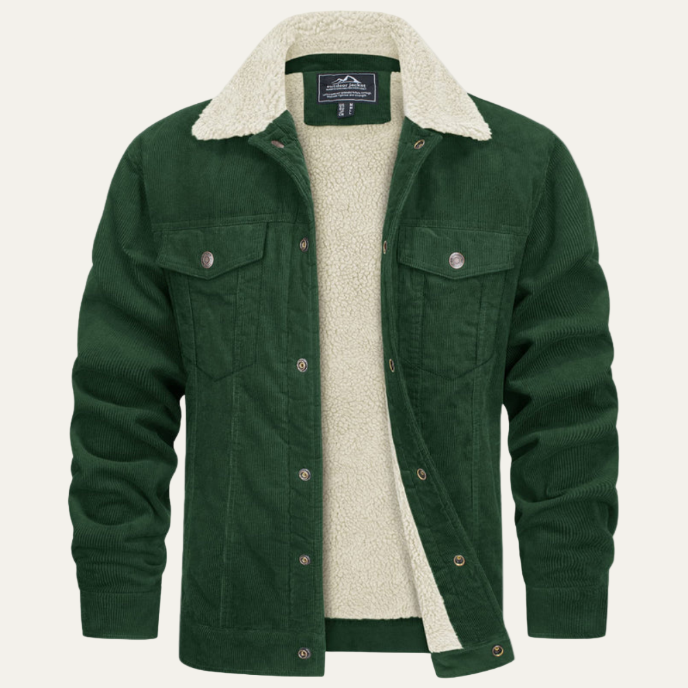 Men’s Denim Trucker Jacket with Shearling Collar