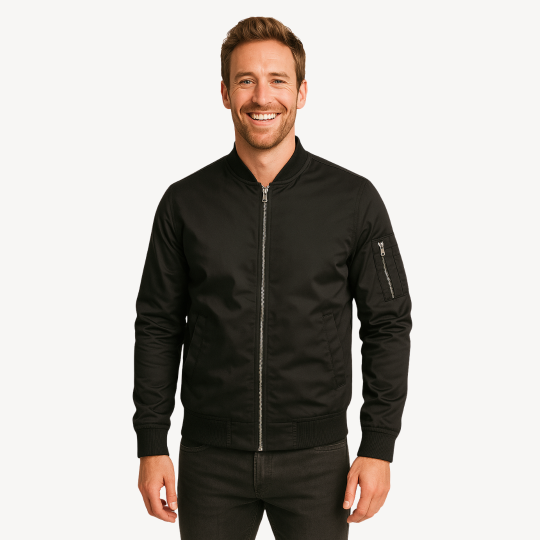 Men’s Zipper Closure Bomber Jacket