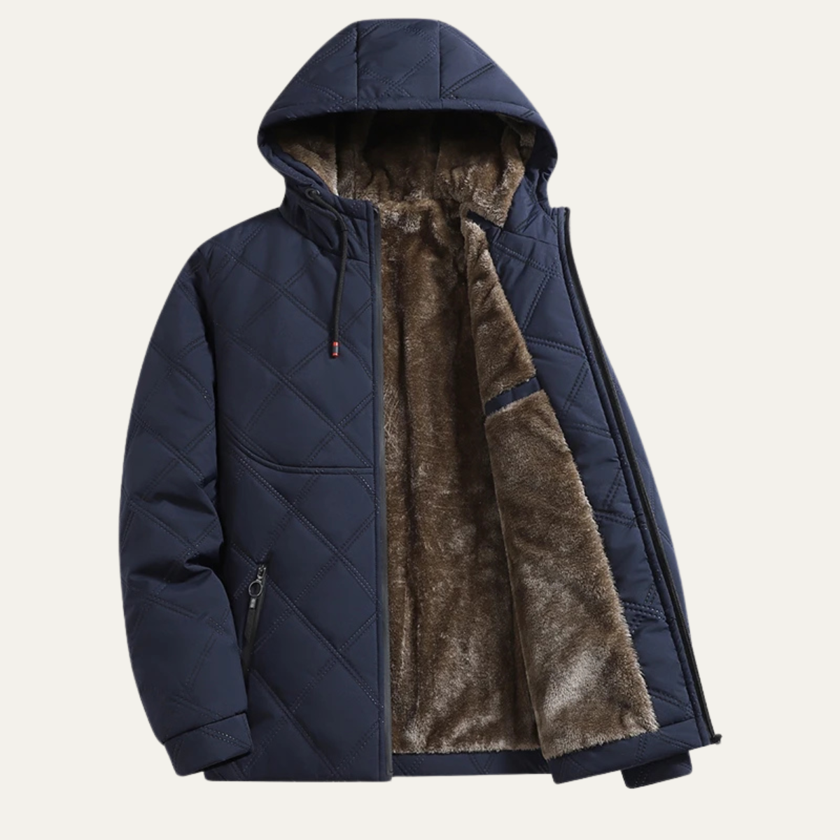 The Corvara Men’s Thick Plush Fleece Lined Winter Hooded Overcoat
