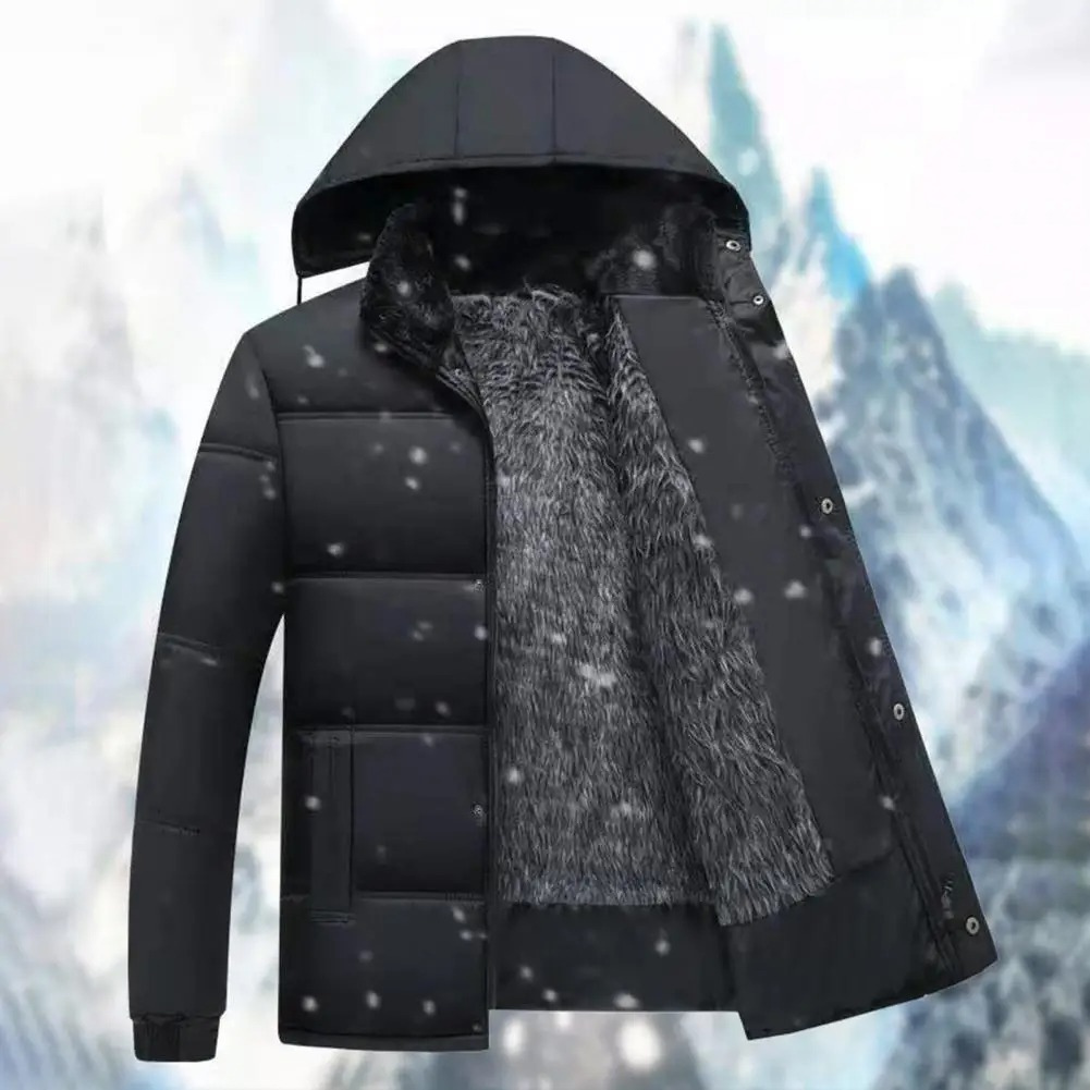 Warm Mens Padded Hooded Winter Jacket